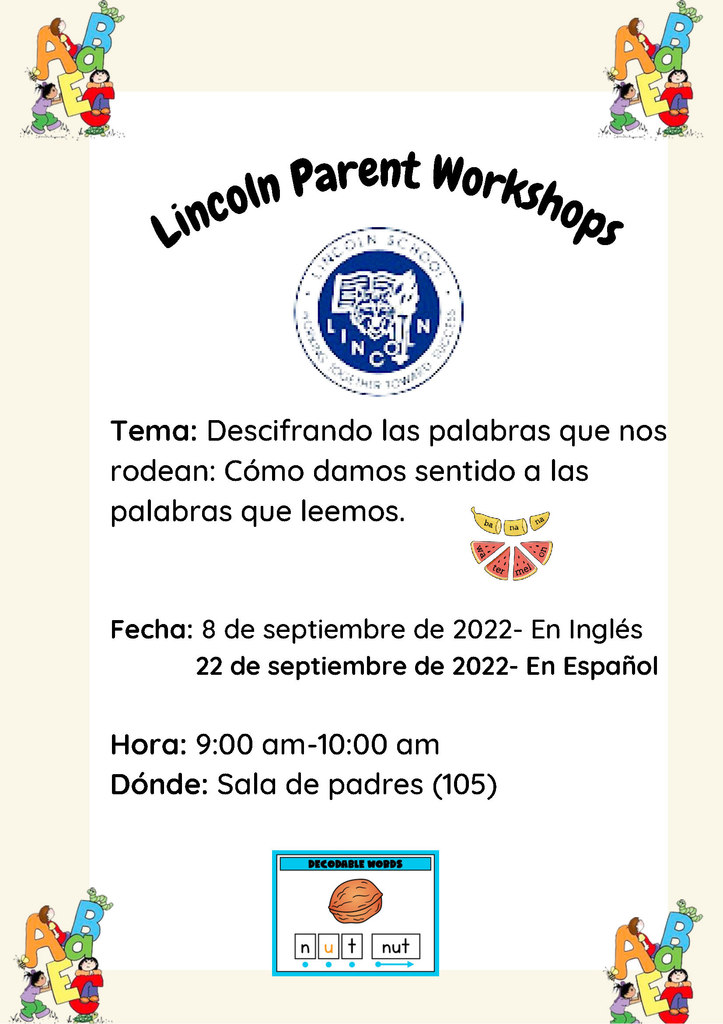 Parent workshop flyer (Spanish)